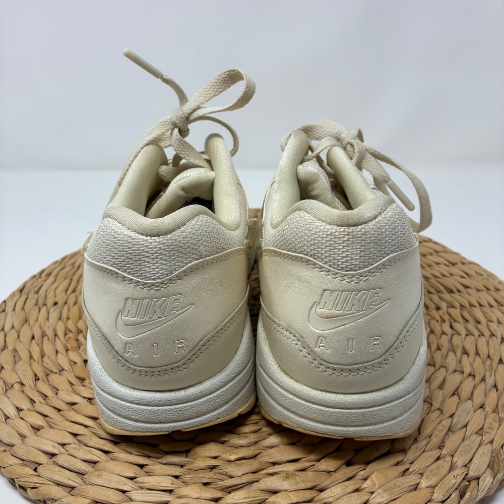 Nike Air Max 1 Women's 9 Sail Cream‎ White Glitter Swoosh Sneakers AT5248-100 - Picture 6 of 8